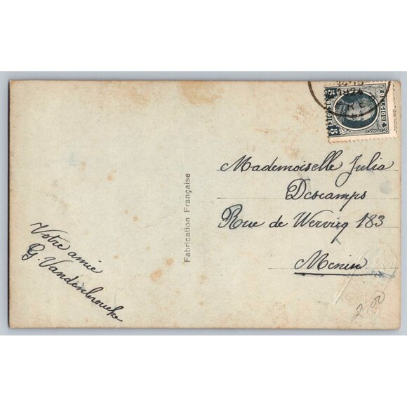 Vintage French Postcard With Egyptian Hieroglyphics Design #1616 - Picture 2 of 2